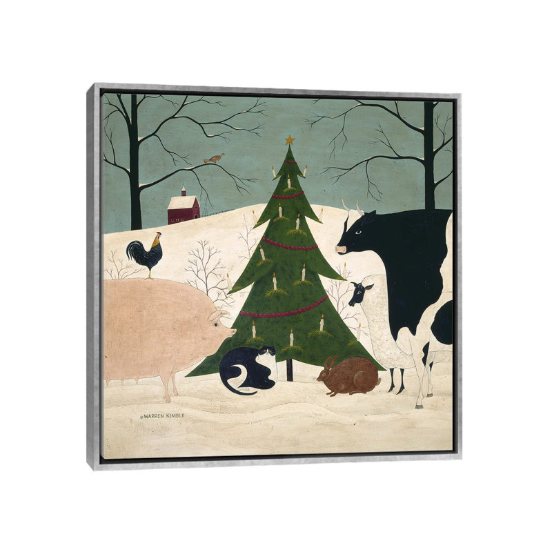 Invité de Noël - reproduction d'art murale - toile encadrée, H 18 po x l 18 po, Impression encadrée sans passe-partout