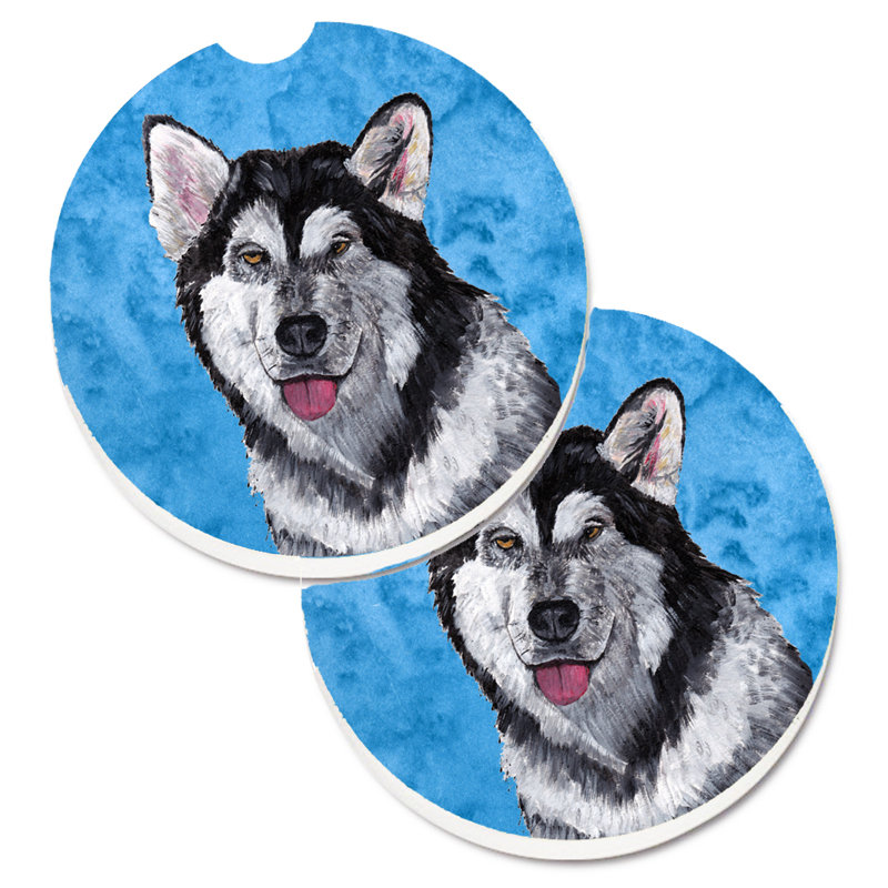 Sous-verre barbu collie voiture, Malamute d’Alaska noir