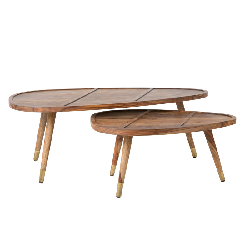 Tables gigognes en bois massif 3 pieds 2