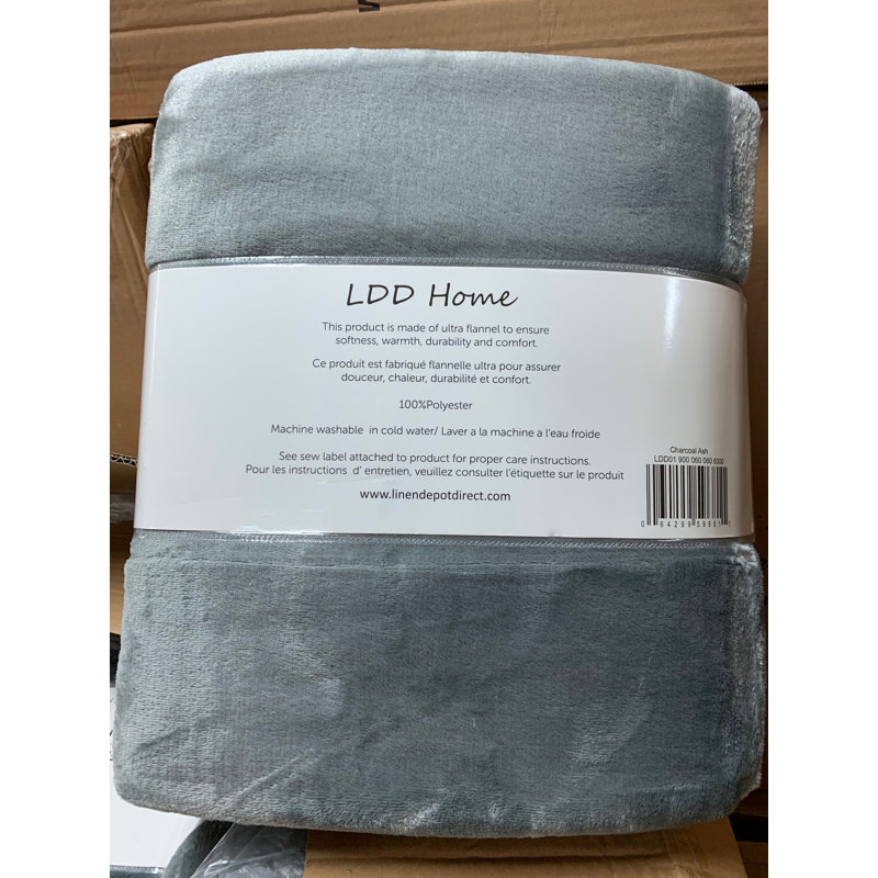 Jeté en molleton super doux, Frêne gris anthracite