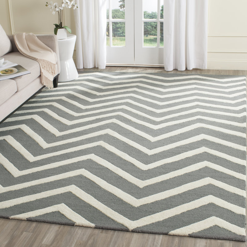 Shept Mallet Chevron Wool Hand Woven Area Rug, Rectangle 152 x 244 cm