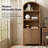 Francisco Modern 76"H Wood Finish Fluted Bookcase with Adjustable Open Shelves and Storage Cabinets-1164596555