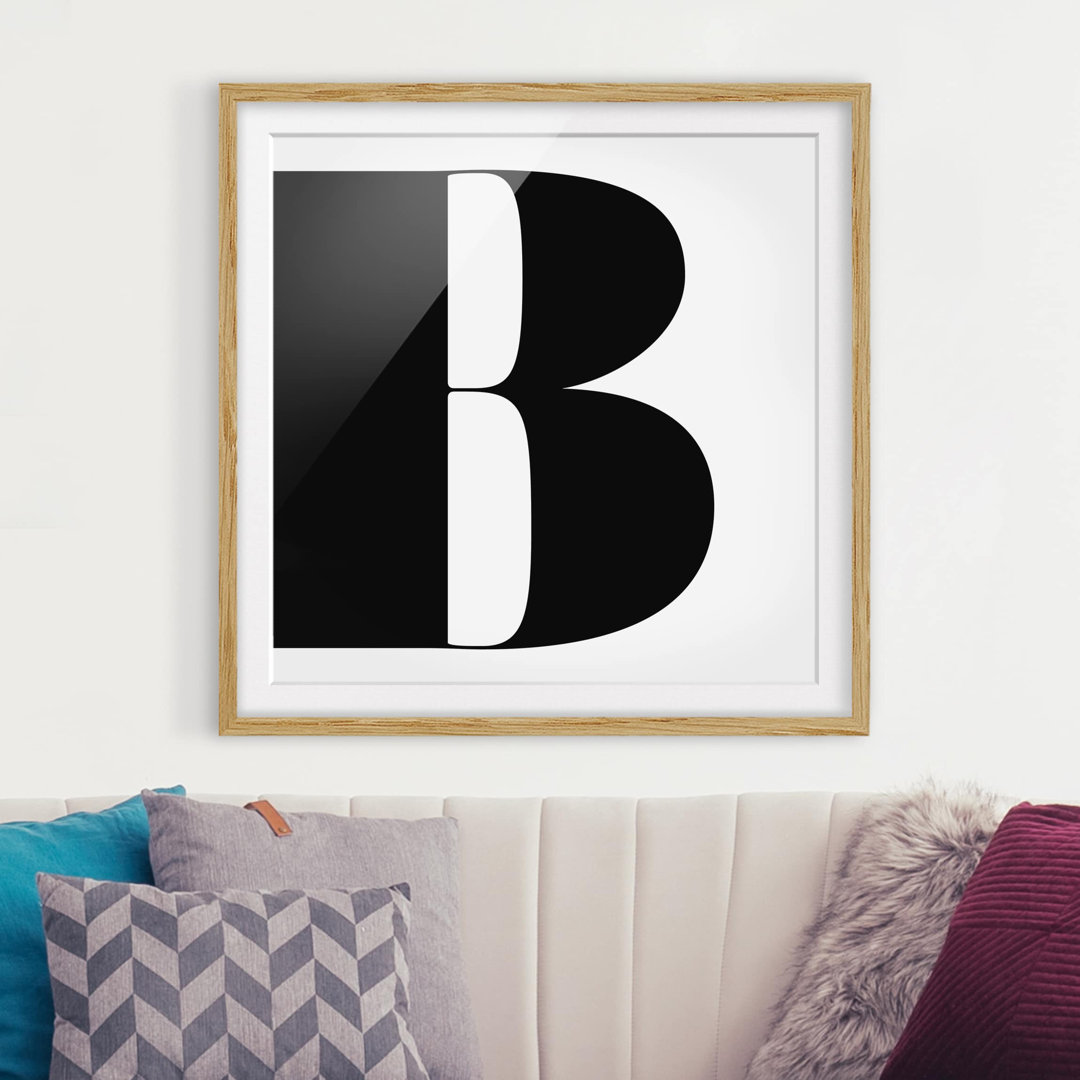 Gerahmtes Poster Roman Type Letter B