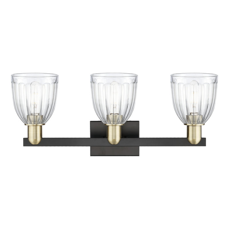 Arcadia - Cozine - Éclairage pour meuble-lavabo de salle de bain 3 lumières, Laiton antique noir