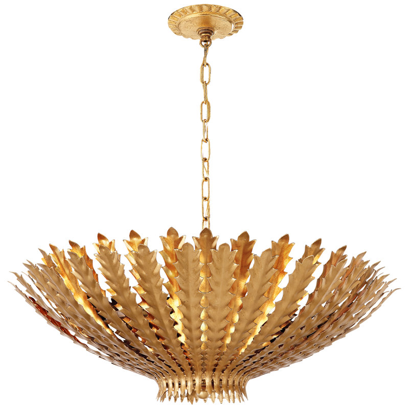 Aerin Hampton Medium Chandelier, Plaster White, 10.5" H × 25.5" W × 25.5" D, 6