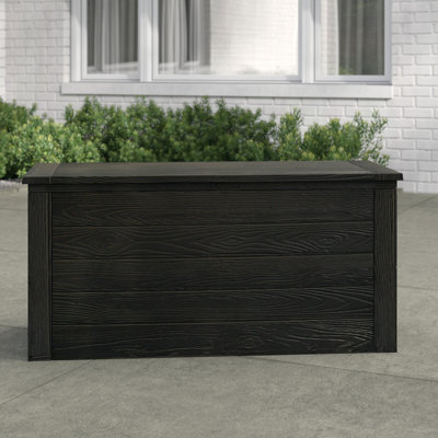 Symple Stuff 46cm W 300L Water Resistant Plastic Lockable Deck Box in Charcoal