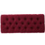 Banc en tissu rouge avec un motif capitonné sophistiqué et des coutures en losanges classiques