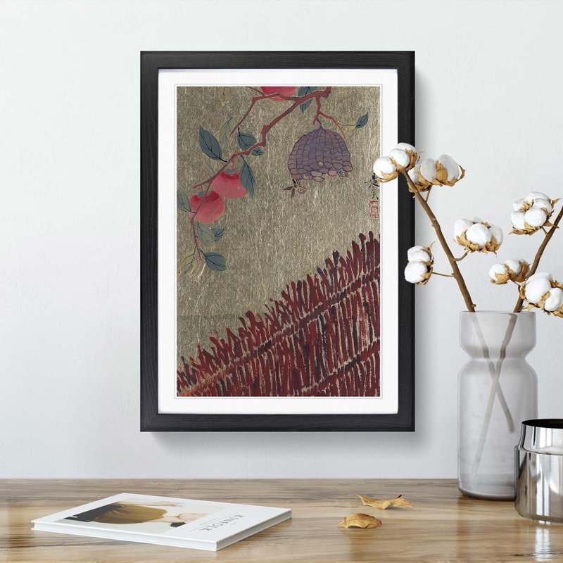 Wasps Nest by Shibata Zeshin - Picture Frame Painting Print, 65cm H x 48cm W x 2cm D, Black Framed