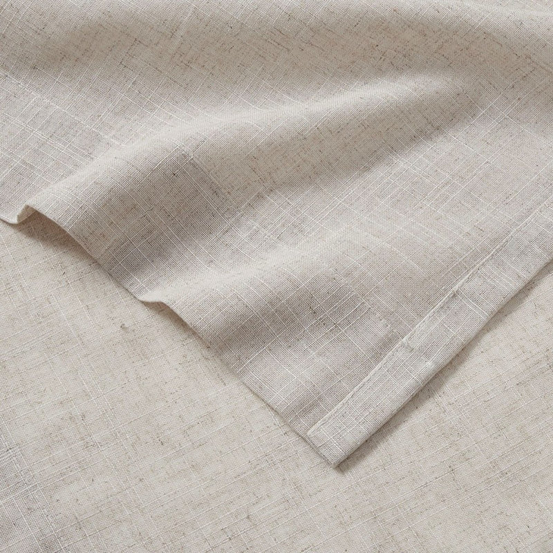Paire de rideaux filtrant la lumière en mélange de lin (2 panneaux de fenêtre), Naturel
