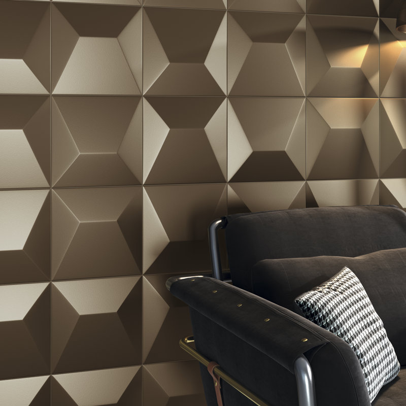 30.1 x 29.7 cm Beveled Glass Mosaic Tile, Bronze