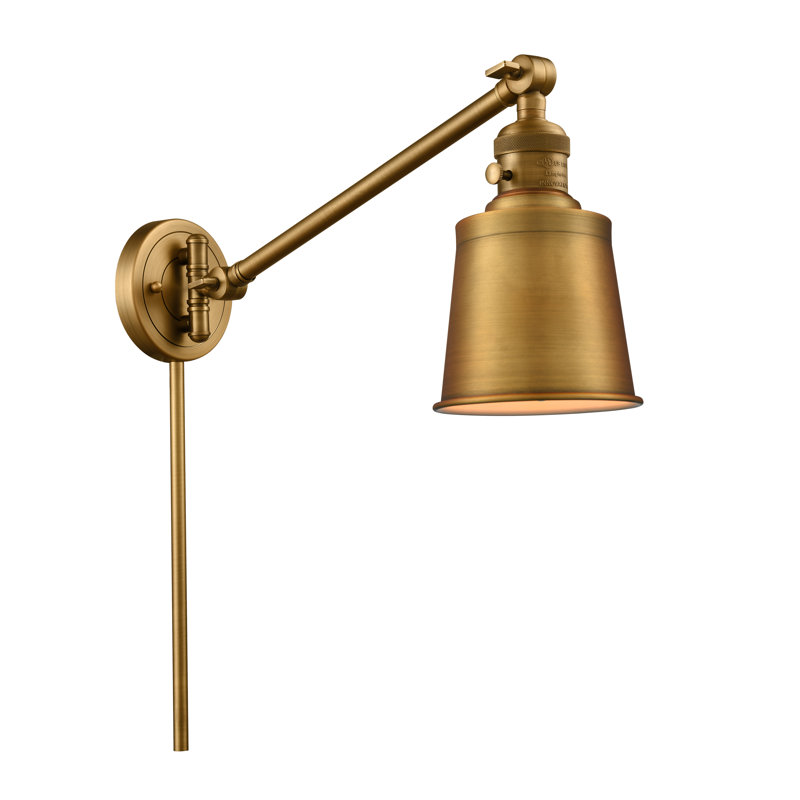 Lampe murale avec bras pivotant à 1 lumière Lavender Hill, Ampoule non incluse, Laiton brossé
