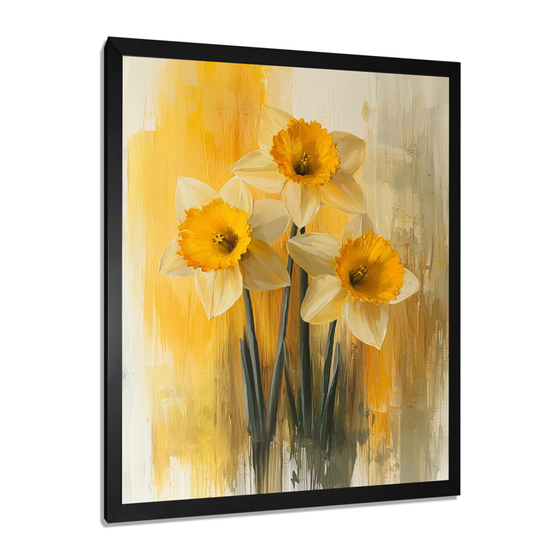 Hendrickson - Floral Wall Art Prints, Black, 20" H x 12" W, Framed Print without Mat