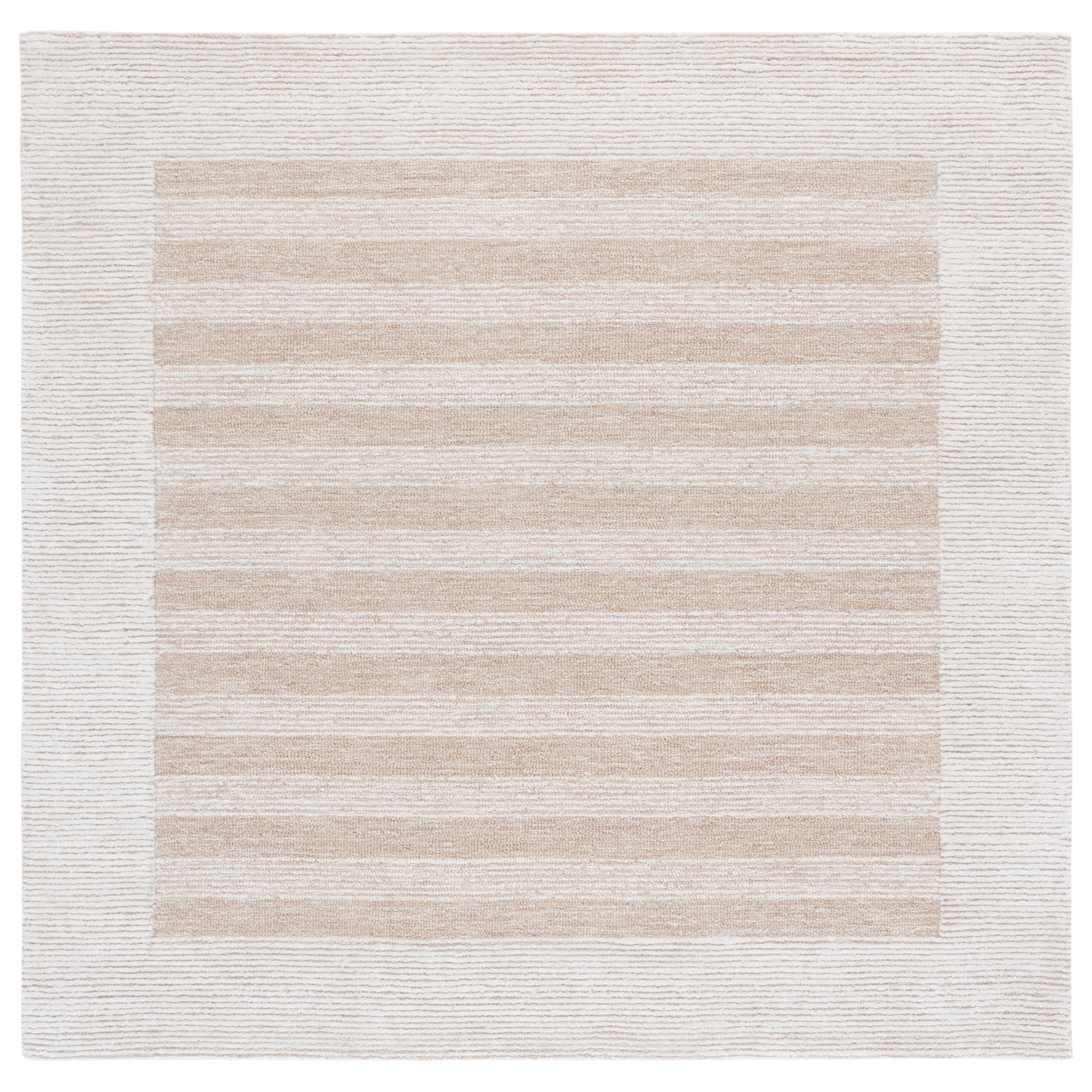 Pine 304 Hand Tufted Wool Pile Striped Rug, Square 6'