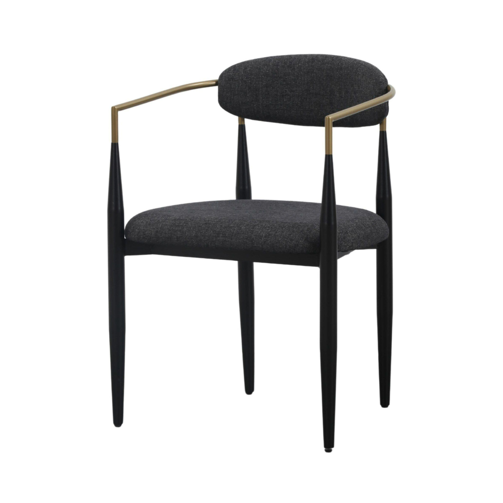 Ayliana Fabric Arm Chair Dining Chair, Dark Gray