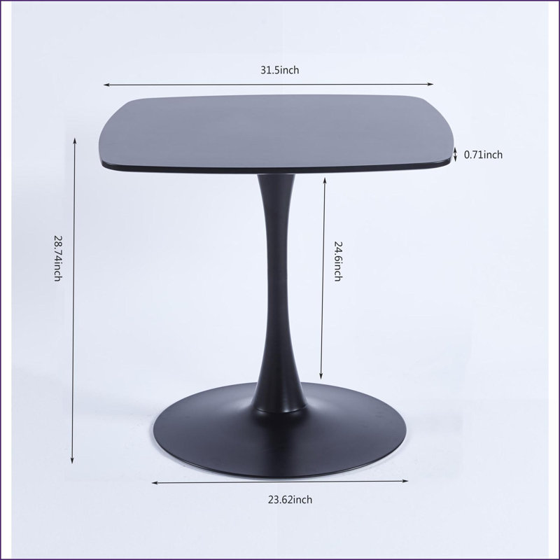 Table basse noire en bois aggloméré avec pieds en métal Facile à nettoyer pour le salon