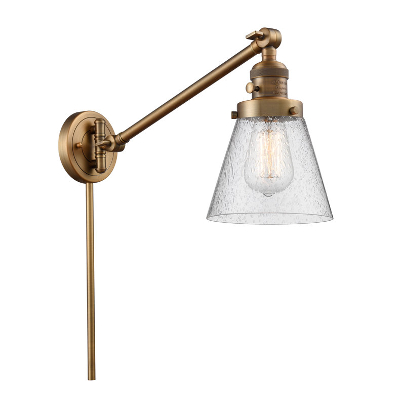 Pelkey Swing Arm Sconce, Seedy, 3.5 Watt Vintage LED Bulb, Polished Nickel