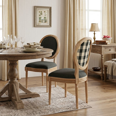 Chaise d'appoint en velours French Country