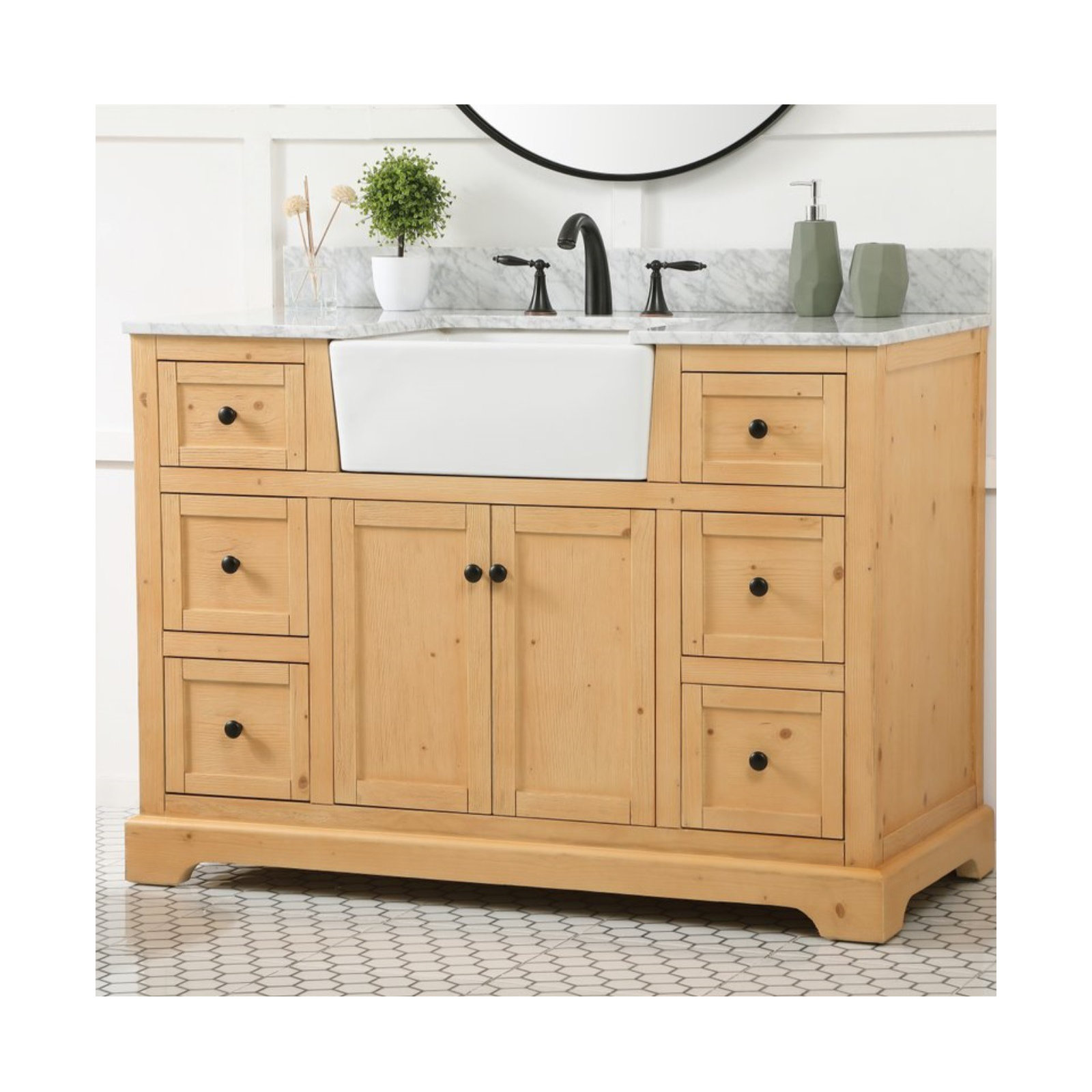 Pardue 48'' Single Bathroom Vanity, Natural Wood