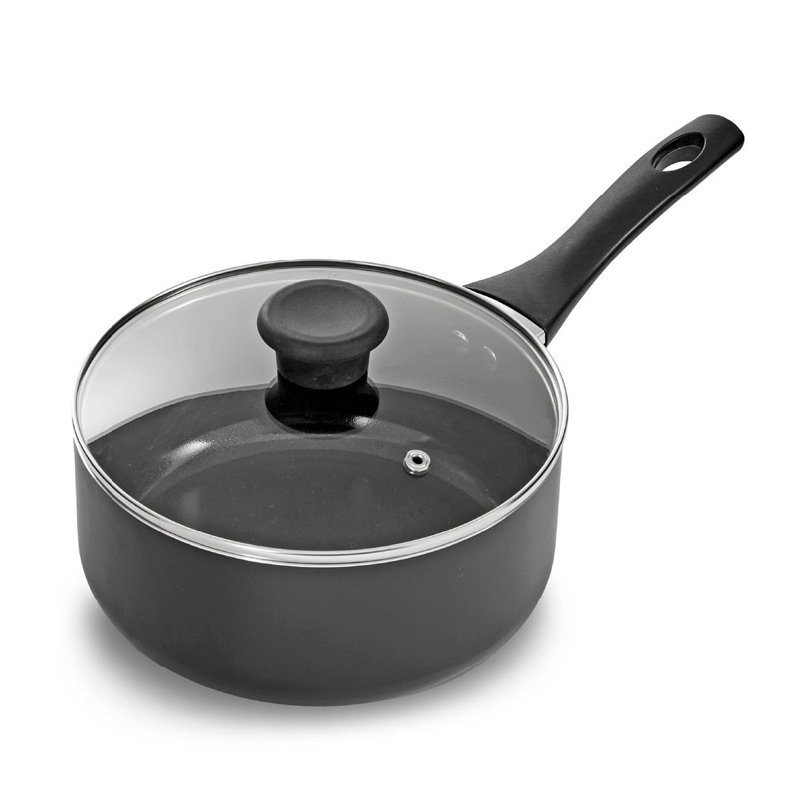 Blackmoor 20cm Black Saucepan with Lid, 2.6 L