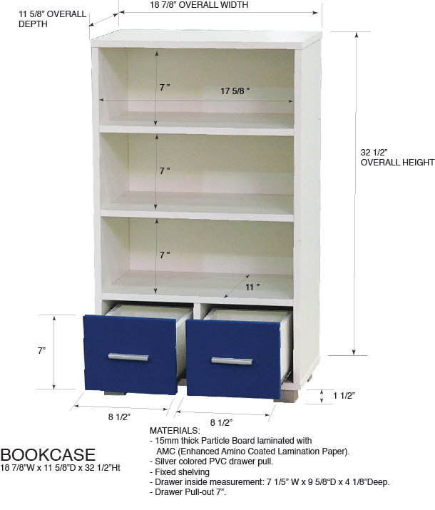 Roelof Isabelle 3-Shelf Children Bookcase with Drawers