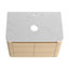 Meuble-lavabo mural de 42 po avec lavabo d'art en céramique, 1 tablette de rangement et 45 poignées cachées Fonctionnalité unique 2 portes à fermeture douce, matériau d'eau idéal pour les salles de bain humides-131262762