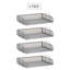 Bac à papier empilable, organisateur de bureau, rangement pour dossiers, bureau, filet métallique, 4 pièces, argent-102346474