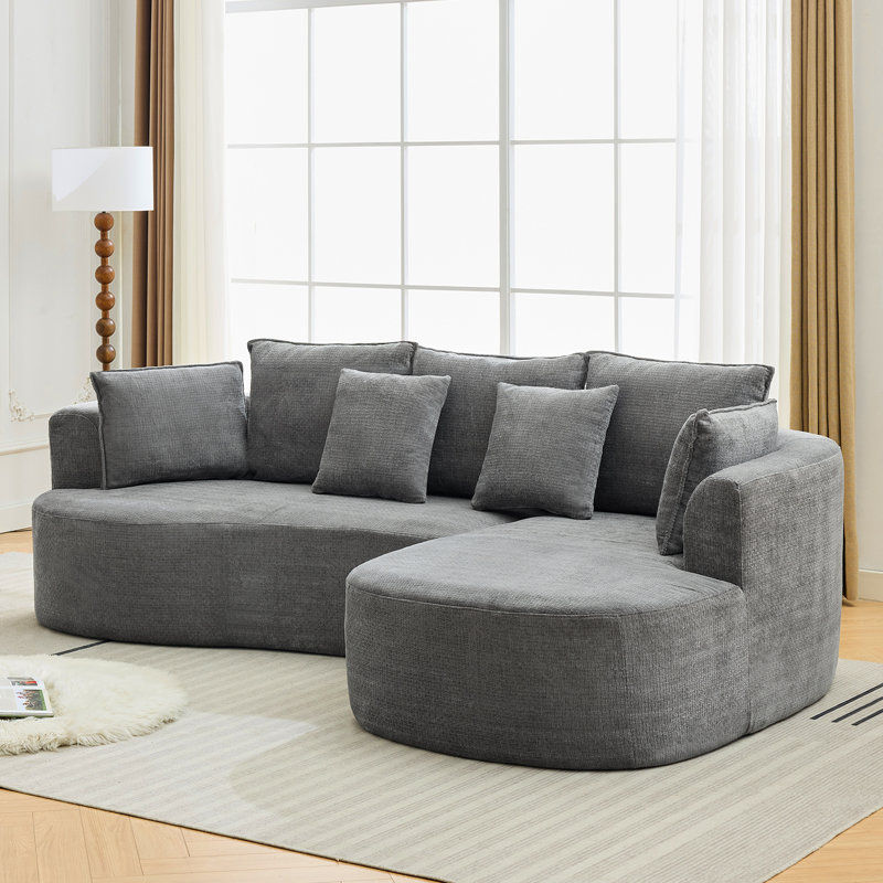 Canapé modulaire surdimensionné de 106 po avec canapé incurvé surdimensionné avec coussins décoratifs Couches incurvées de luxe en L pour le salon