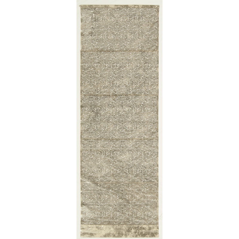 Margrethe Natural Hide Table Runner, 95" L x 32" W, Beige Platinum