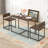 Modern Rectangular Brown Dining Table Set With Two Chairs