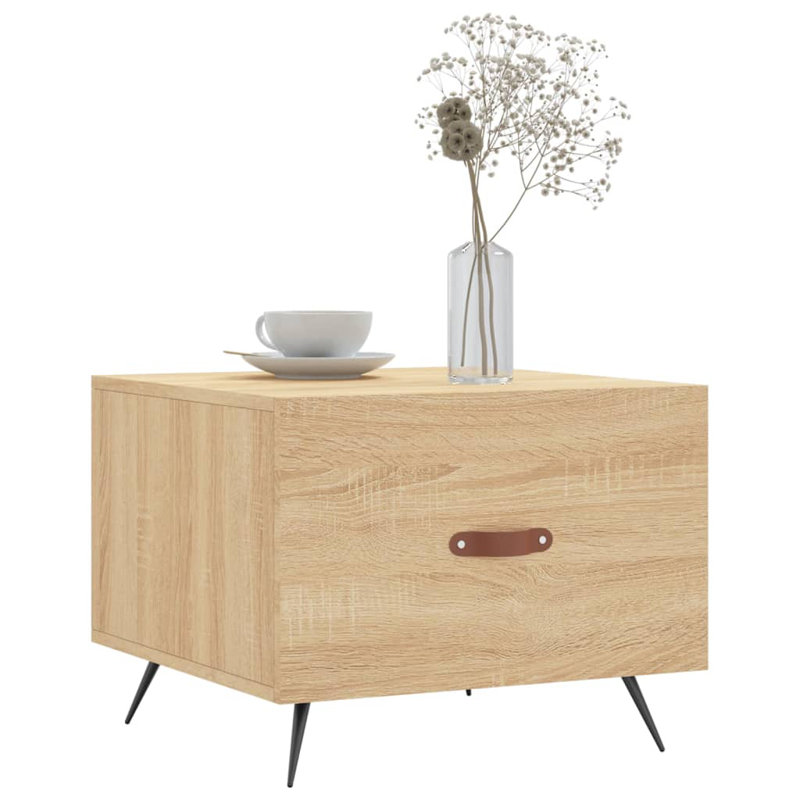 Chonie Four Leg Coffee Table with Storage, Sonoma Oak