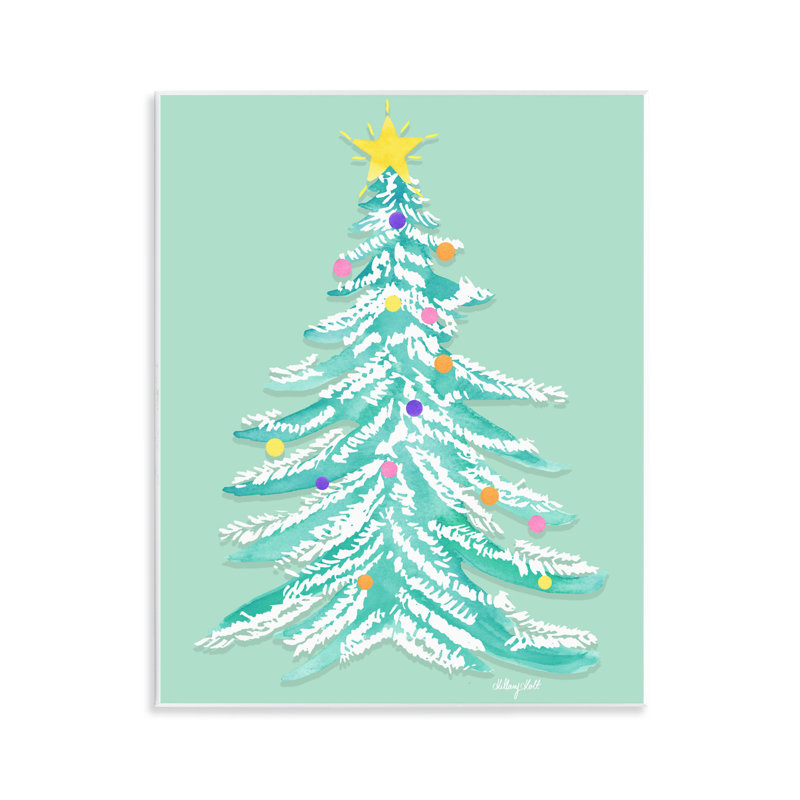 Plaque murale pastel fantaisie arbre de Noël, design par Hillary Holt