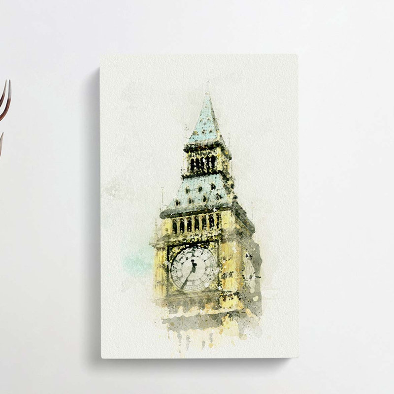 Big Ben in Abstract - Wrapped Canvas, 60cm H x 40cm W x 3cm D