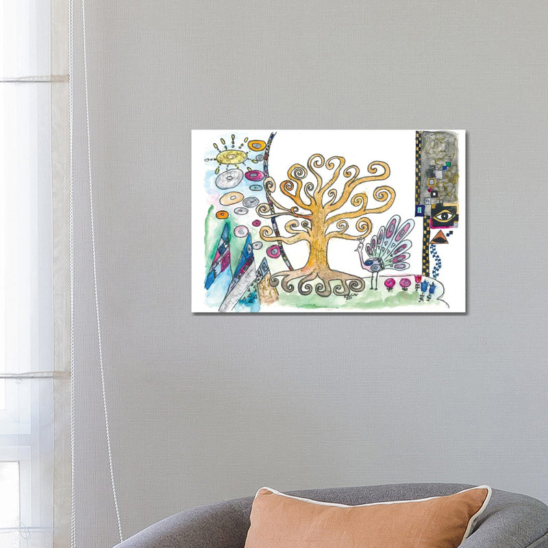 Klimt Inspired Golden Tree Of Life In Spring By Markus & Martina Bleichner - Wrapped Canvas Painting - Wrapped Canvas Painting