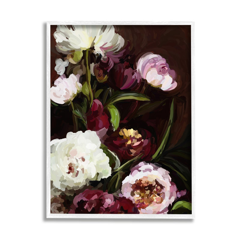 " Modern Roses And Peonies " by Amy Hall Painting Print, 20" H x 16" W x 1.5" D