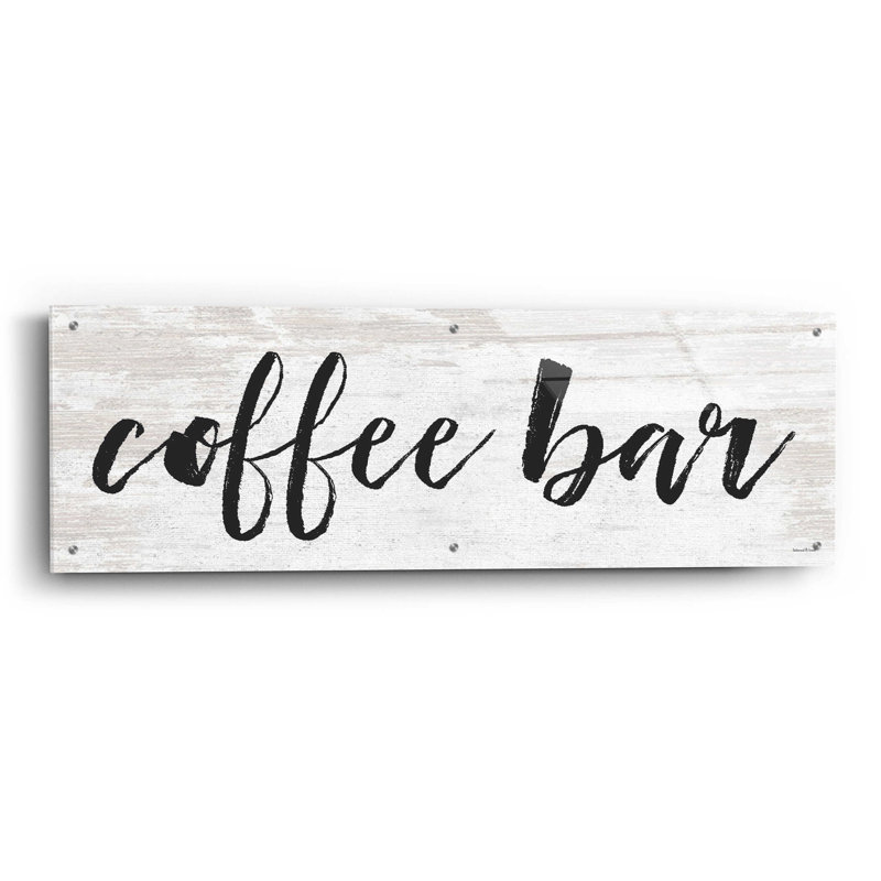 «Coffee Bar on White» par lettré et doublé - impression sans cadre, H 16 po x l 48 po x P 0,2 po