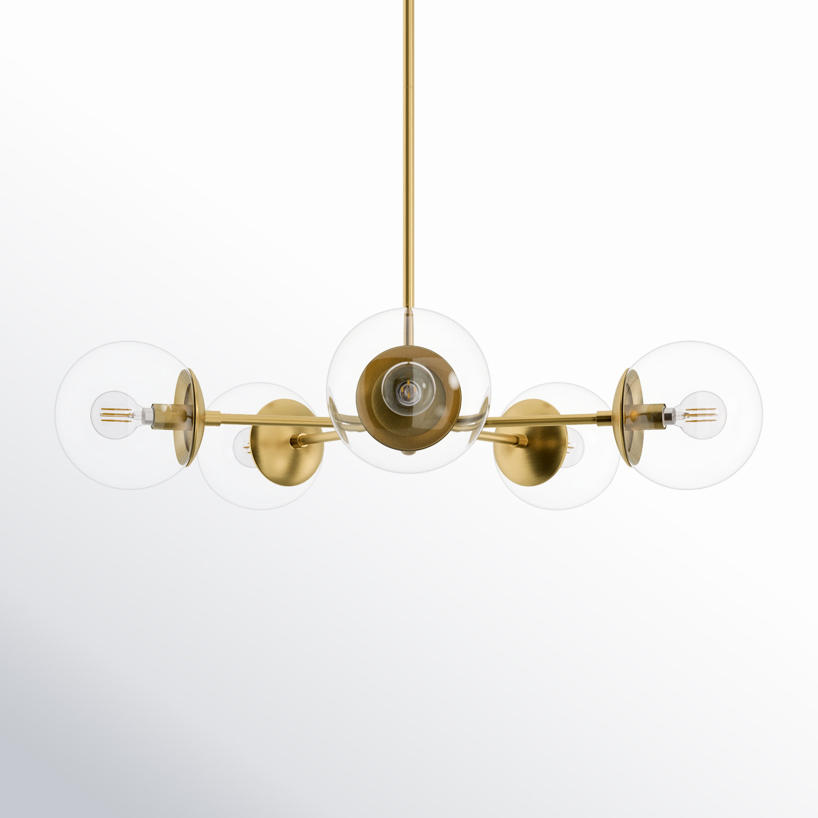Linton 5 - Light Dimmable Sputnik Chandelier, Brushed Bronze