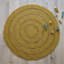 Round Menik Solid Colour Wool Hand Woven Area Rug-1596008706