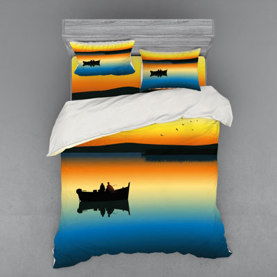 Fishing Coastal Duvet Cover
