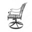 Chaise de patio pivotante en fonte d'aluminium 2 pièces avec structure noire et coussins bleus