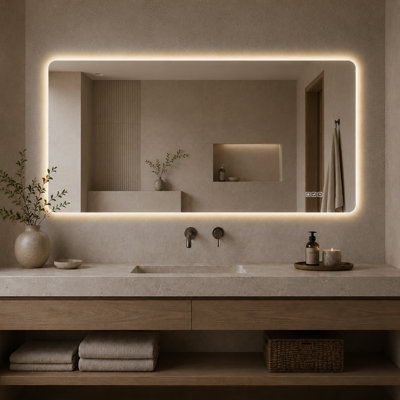x 24 Inch LED Wall & Accent Mirrors, Anti Fog Glass, Modern Bathroom Vanity