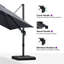 Parasol rectangulaire en porte-à-faux pivotant gauche-droite 72 po x 120 po avec rotation à 360 degrés Rithvika-1284888375-1326840586