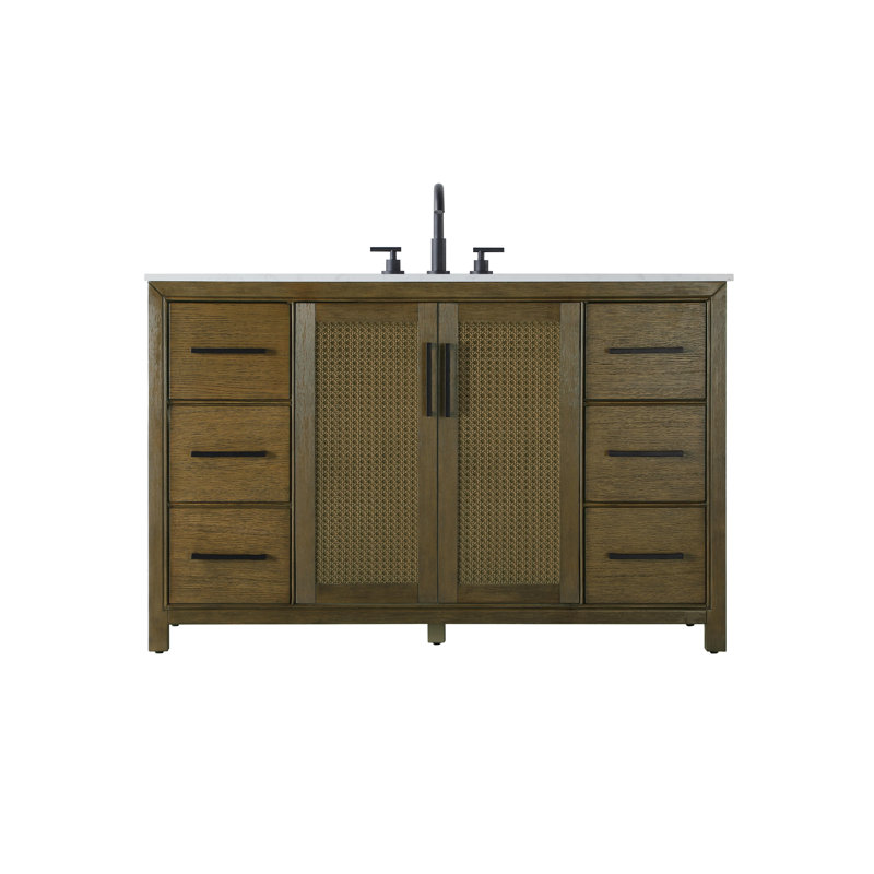 Meuble-lavabo simple 54 po, Chêne noisette