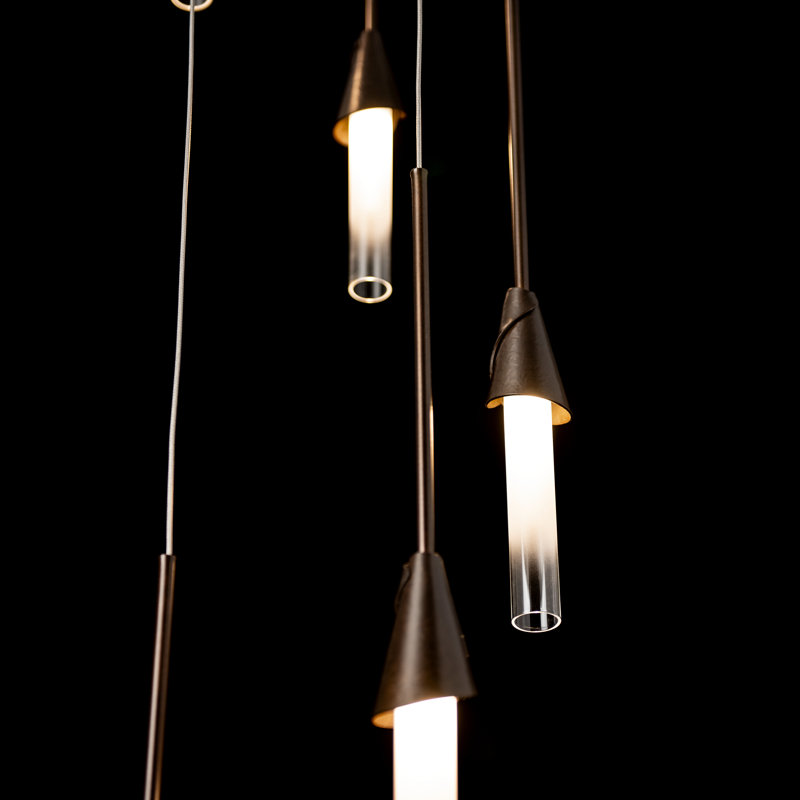 Lilium Round Pendant, 5 Lights, Bronze, 19.4"