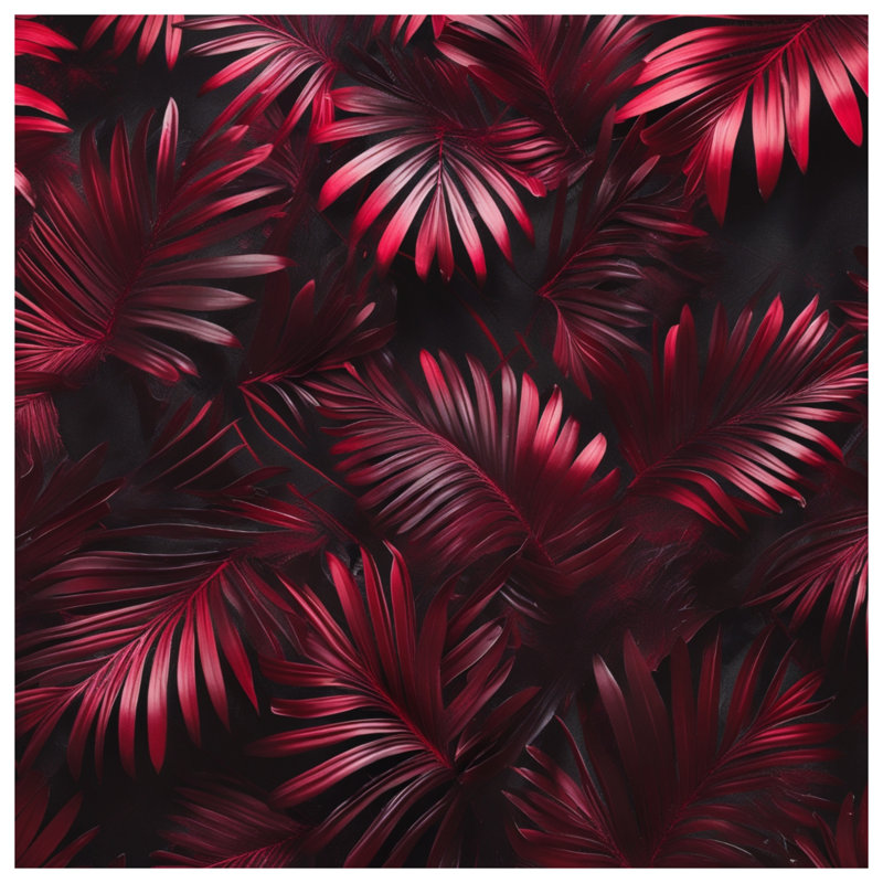 Housses de couette Red Palm Leaves, Lit simple