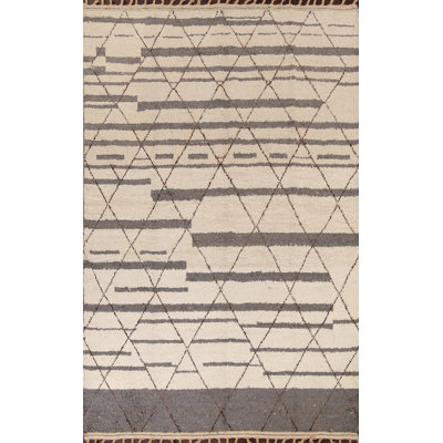 Tapis oriental marocain treillis noué à la main 8 x 11