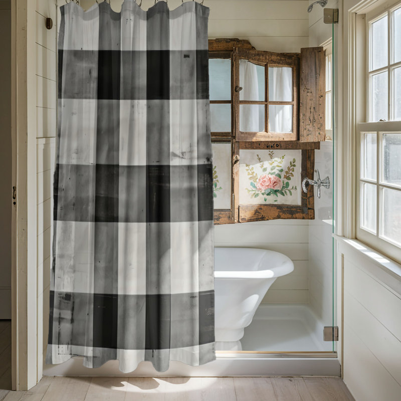 Rideau de douche Faded Tartan - Premium, H 74 po x l 71 po