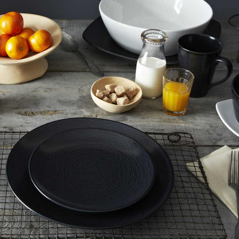 Couvert individuel 4 pièces Noritake Colorscapes Swirl, Noir
