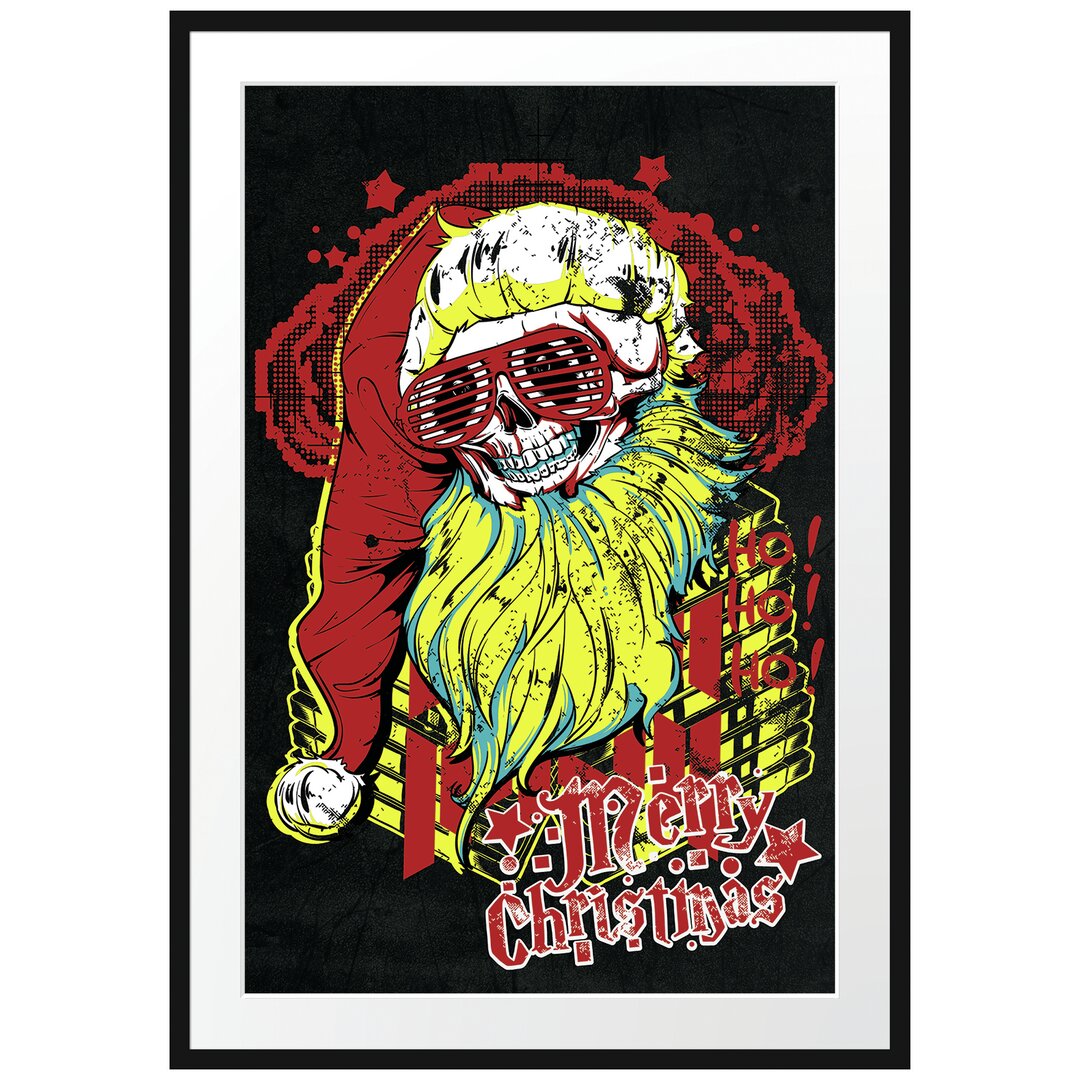 Gerahmtes Poster Dead Santa Black