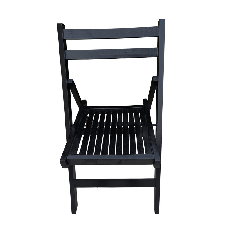 4 chaises pliantes en bois massif noir, avec siège confortable à lattes pour toutes les occasions, 220 chaises de plafond avec poids de 220 lb, de couleur, dossier ouvert confortable, divers espaces et supports pliables