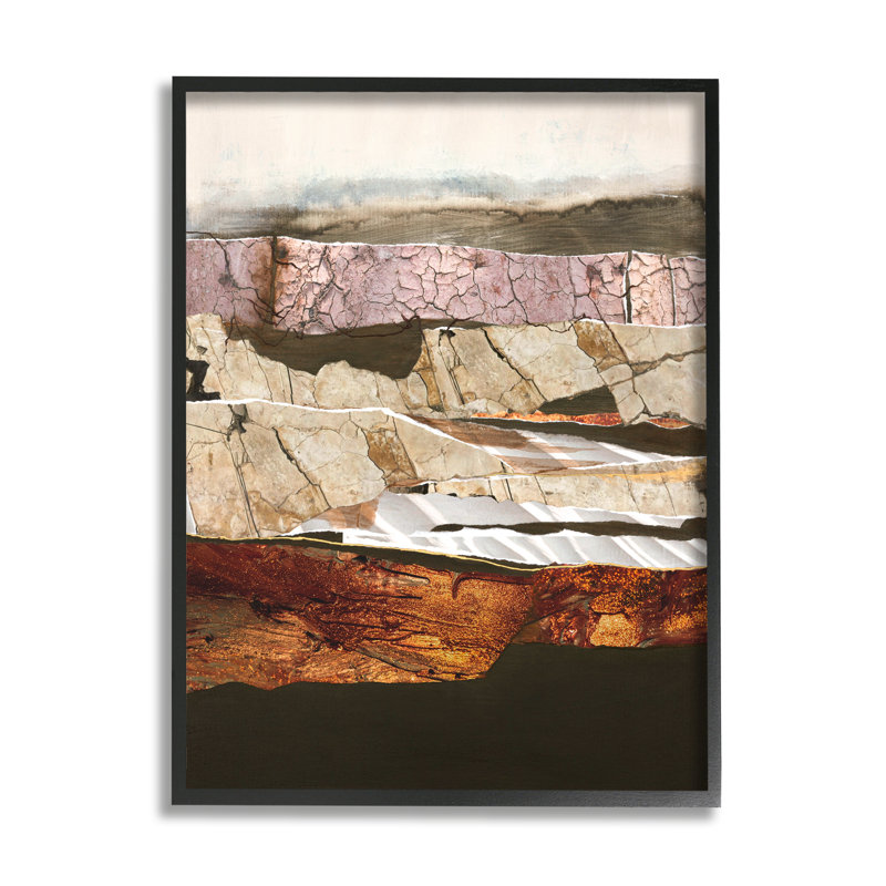 Motif abstrait de paysage géodésique de roches abstraites par Design Fabrikken - Peinture, H 20 po x l 16 po x P 1,5 po
